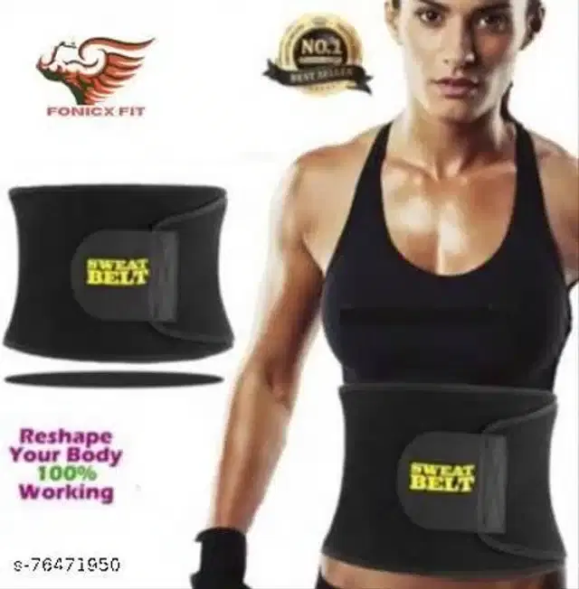 Sweat Belt for Unisex, Black, Free Size