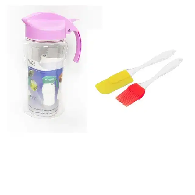 Combo of Cooking Oil Dispenser with Spatula Set, Pack of 3, Multicolor