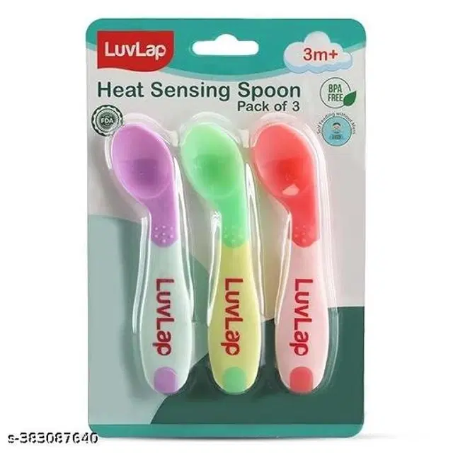 Plastic Feeding Spoons for Baby, Multicolor, Pack of 3