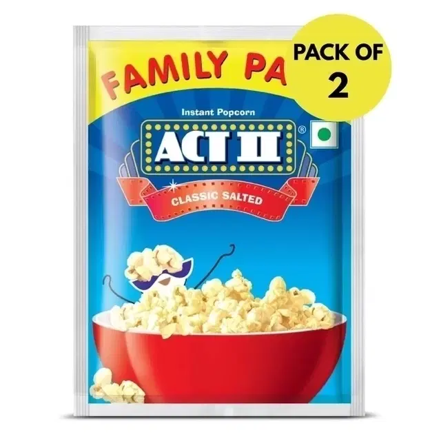 Act II Instant Popcorn Classic Salted 2X72 g (Pack of 2)