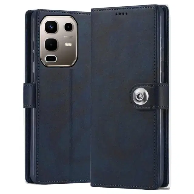 Artificial Leather Mobile Flip Cover for Infinix X6870 / Note 50S 5G, Blue