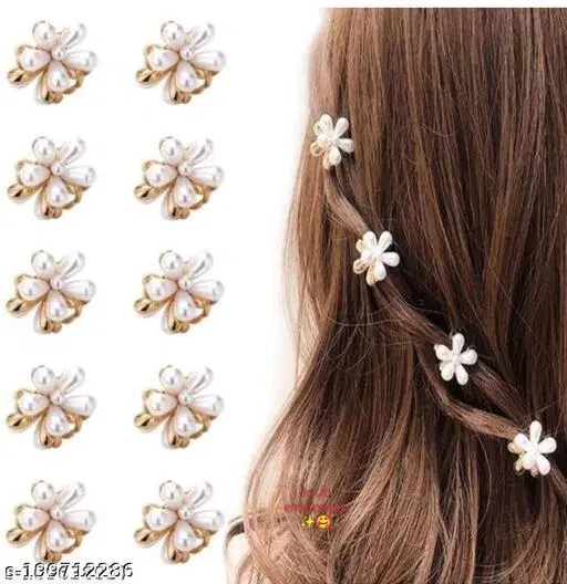 Metal Hair Clips for Women, Pack of 10 (Multicolor)