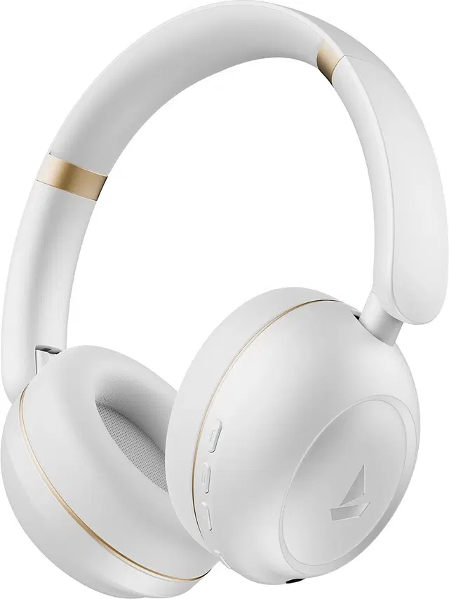 boAt Rockerz Prime 415, 360 Spatial Audio,120H Battery,AI-ENx,BEAST Mode,App Support Bluetooth Headset (White Sabre, Gold, On The Ear)