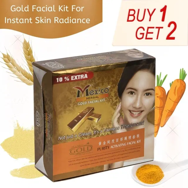 Maxico Herbal Gold Facial Kit, Pack of 3