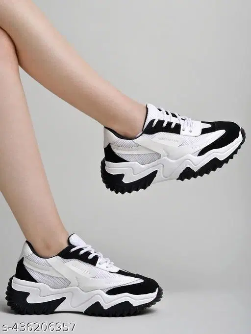 Embellished Synthetic Sneakers for Girls (Multicolor, 14-15 Years)