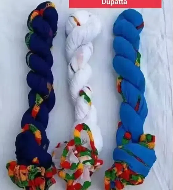 Cotton Blend Solid Dupatta for Women Pack of 3, Multicolor (2 m)