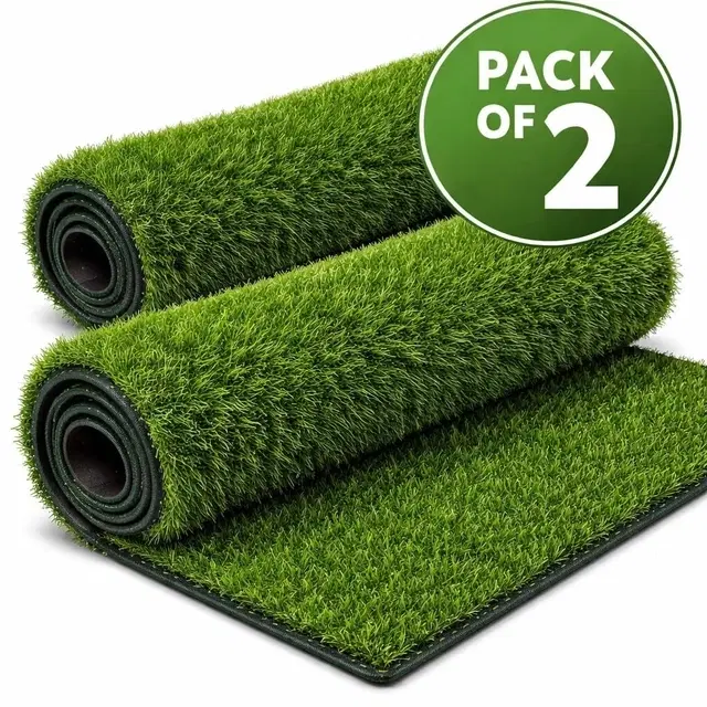 MORAJ Artifical Grass Mat, 37x57 cm, Pack of 2