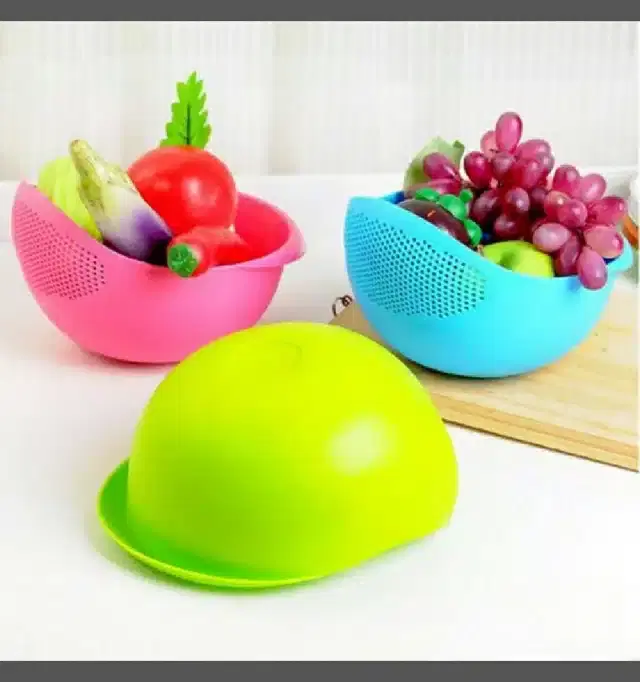 Plastic Food Strainer, Multicolor, Pack of 3
