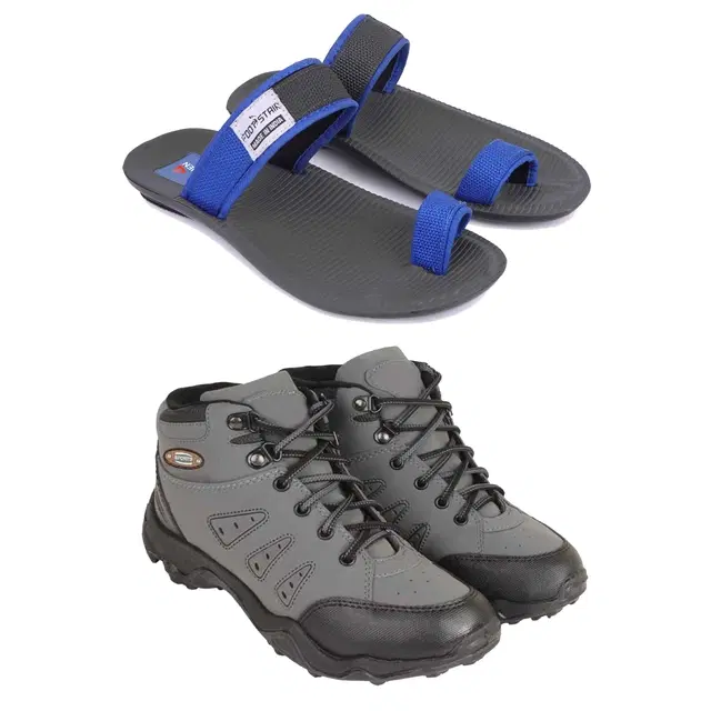 Combo of Casual Shoes with Flipflops for Men, Set of 2 (Multicolor, 7)