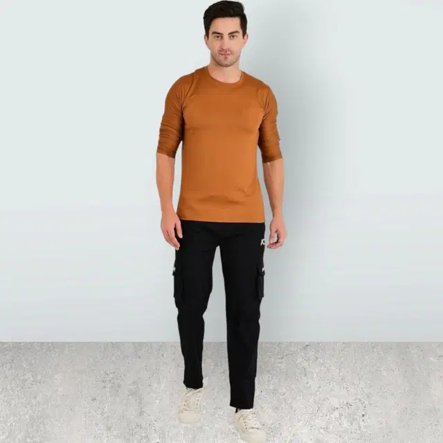 Lycra Nylon Logo Printed Track Pant for Men (Black, M)