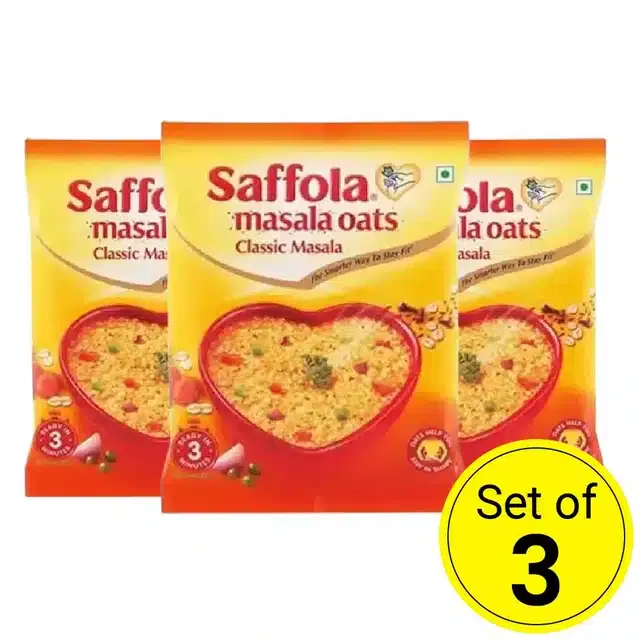 Saffola Oats Classic Masala 3X38 g (Pack Of 3)