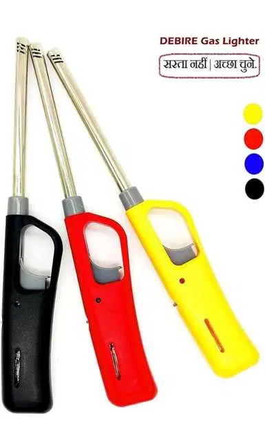 Pinak Refillable Gas Lighter For Kitchen, Pack Of 3, Multicolour, PS-175