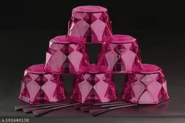 Plastic Water Glasses, Wine, 200 ml, Pack of 6