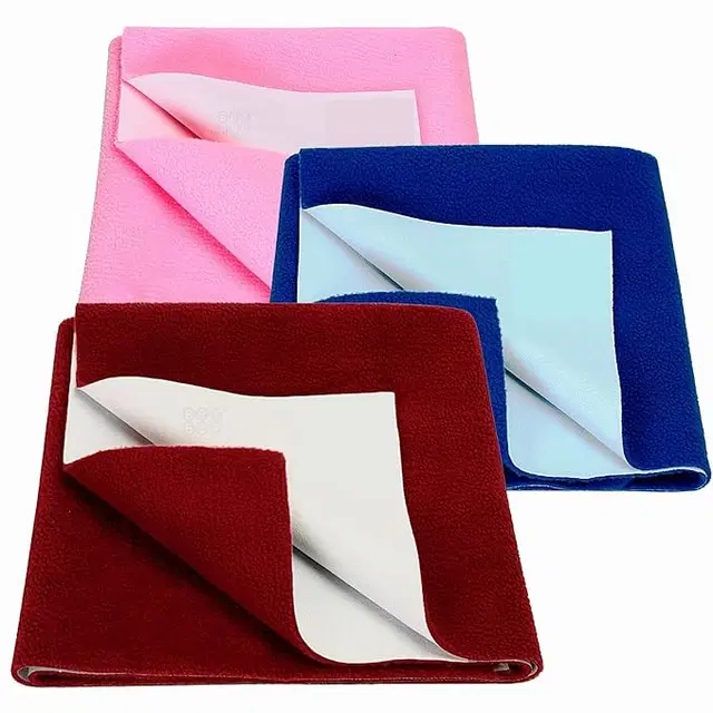 New Born Baby Mat Waterproof, Urine Mat for Baby,Dry Sheets for Baby,Baby Bed Protector, Assorted Color, Pack of 3