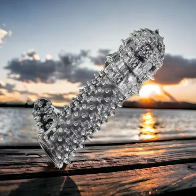 Crystal Dotted Reusable Condom for Men, Transparent, Pack of 1