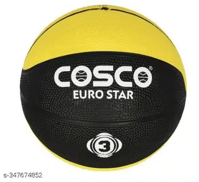 Cosco Rubber Basketball, Size 3, Black & Yellow