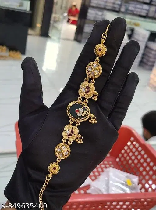 Heritage Bracelet for Women (Gold, Free Size)