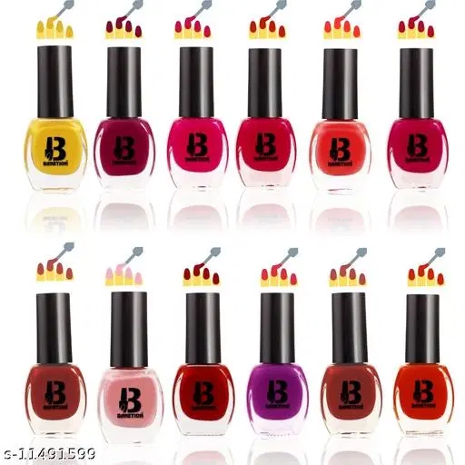 Banetion Matte Nail Polish, Multicolor, Pack of 12