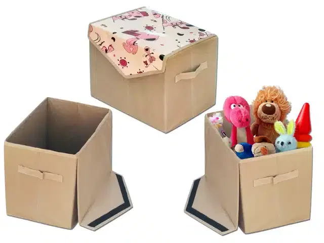 PVC Printed Toys Storage Box, Multicolor