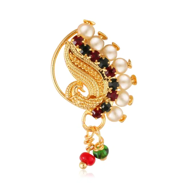 Designer Gold Plated Nosepin for Women (Gold)