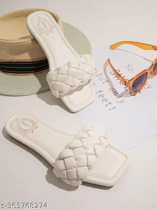 Shoetopia Synthetic Flats (White, IND-9)