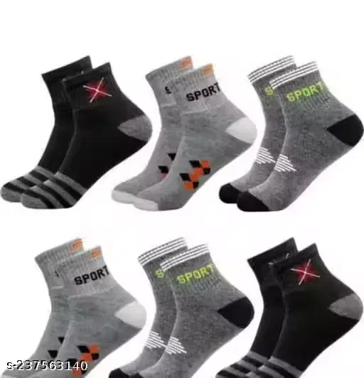 Cotton Blend Printed Shocks for Men, Multicolor, Pack of 6