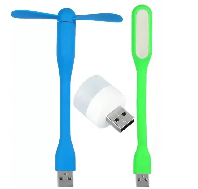 Immutable Gadget Deals Bestseller Triple Combo Of Portable Light, Usb Bulb - Emergency Combo, Use With Laptop, Phone, Desktop Led Light, Usb Fan, Multicolor