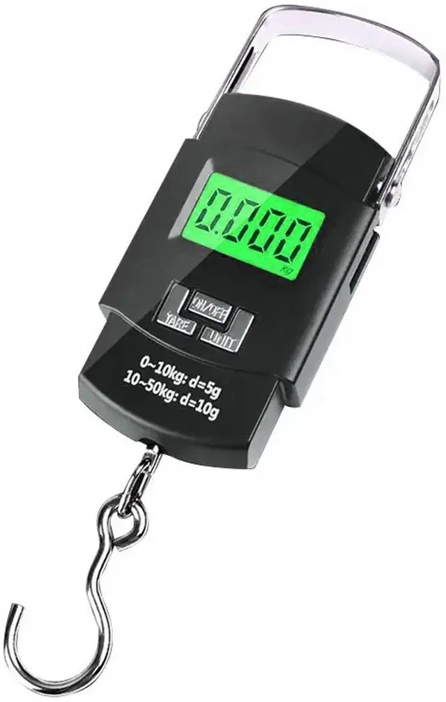Immutable Weighing Scale Digital Portable Hook Type 50kg,luggage weight machine,weight machine for luggage kitchen,electronic weight machine, black Weighing Scale, Black