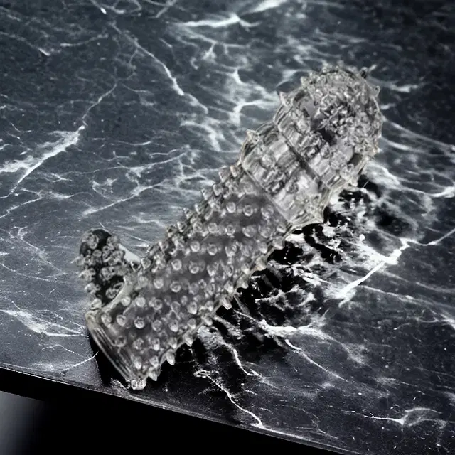 A R Silicone Crystal Dotted Condom for Men, Transparent