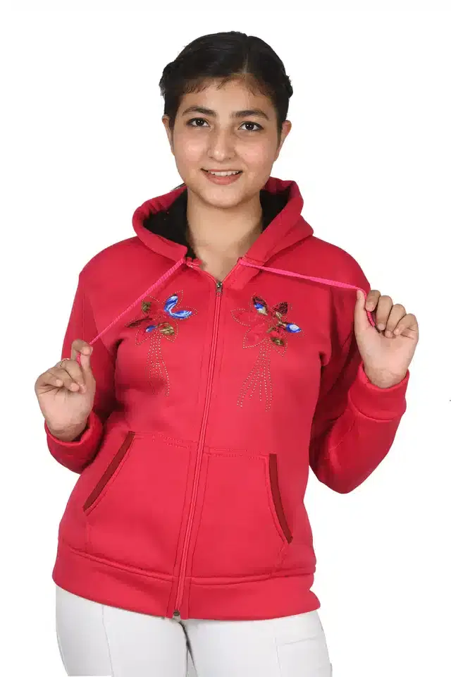 Full Sleeves Hoodies for Women (Magenta, S)