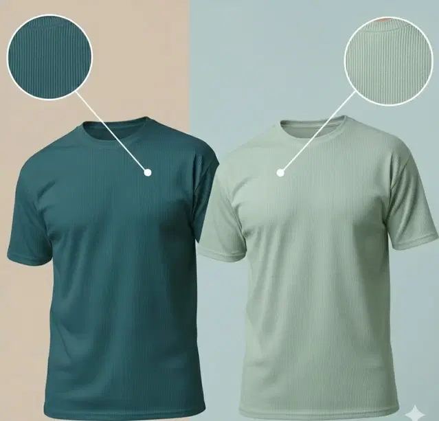 Polyester Round Neck T-shirt for Men, Multicolour, Pack of 2 (M)