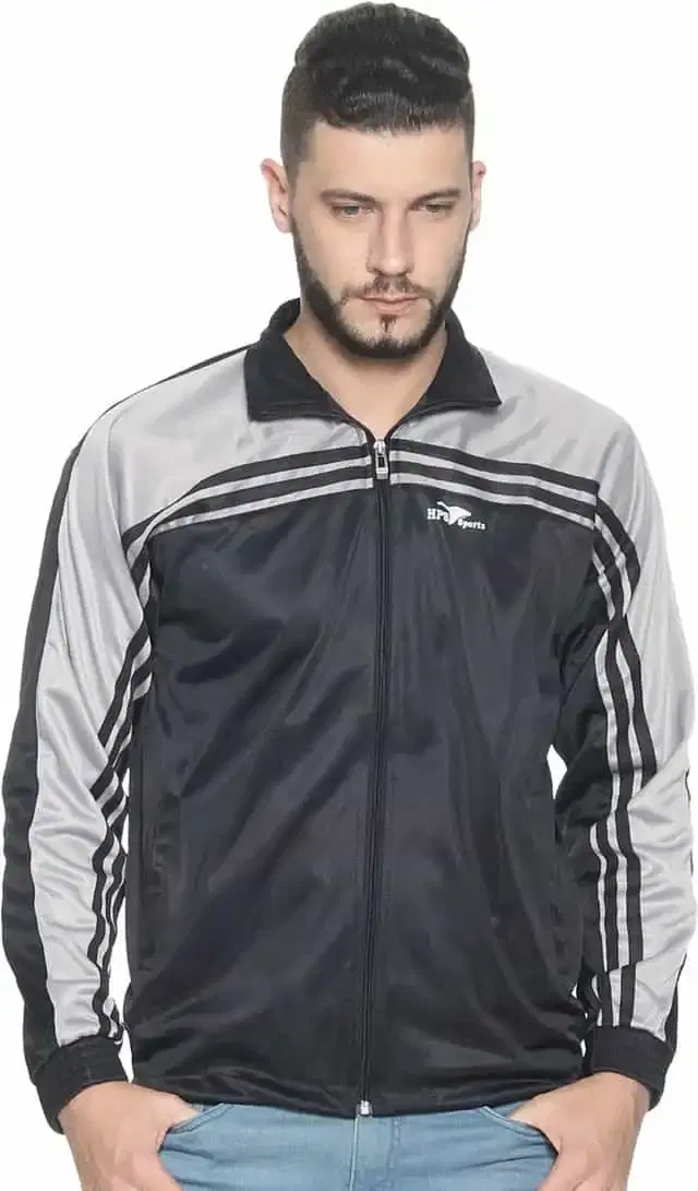 HPS Sports Full Sleeve Solid mens Jacket (Grey, S) (HP0432)