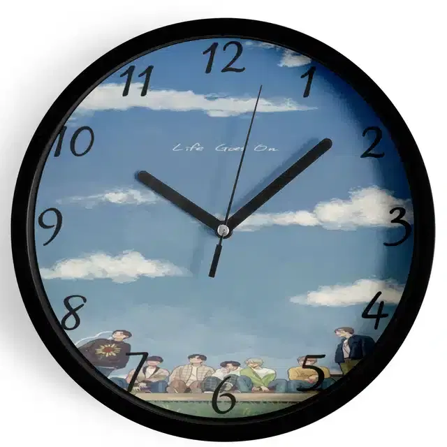 HD Printed Plastic Wall Clock, Multicolor, 10x10 Inches