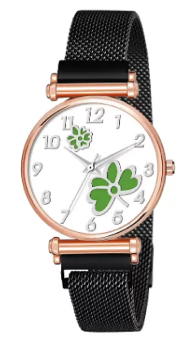 Analog Watch for Women & Girls (Black)