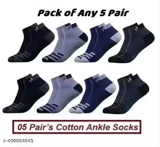 Polyblend Socks for Men, Multicolor, Pack of 4 (Free Size)