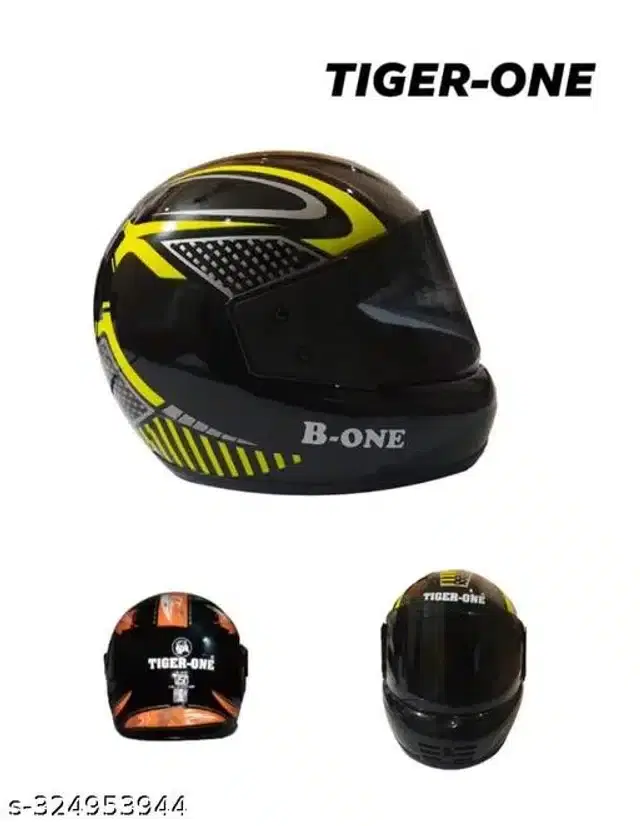 Full Face Helmet for Men & Women, Black & Yellow