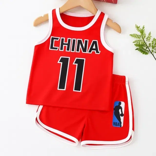 Cotton Blend Printed Clothings Set for Girls,, Red (0-6 Months)