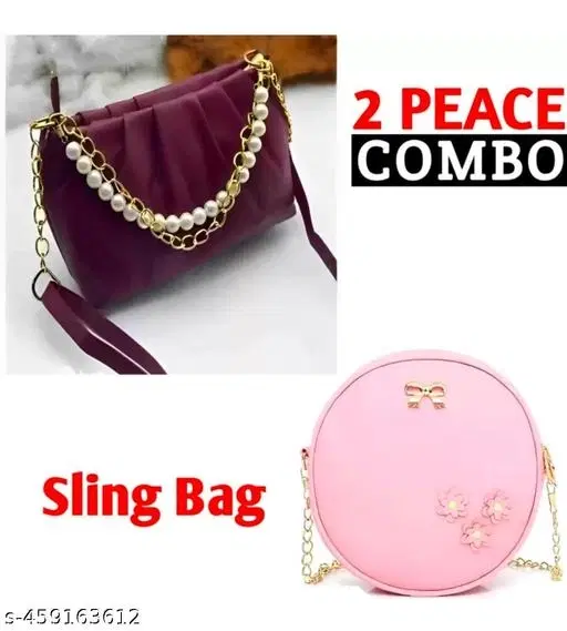Crossbody Bags & Sling Bags for Women, Pack of 2 (Maroon)
