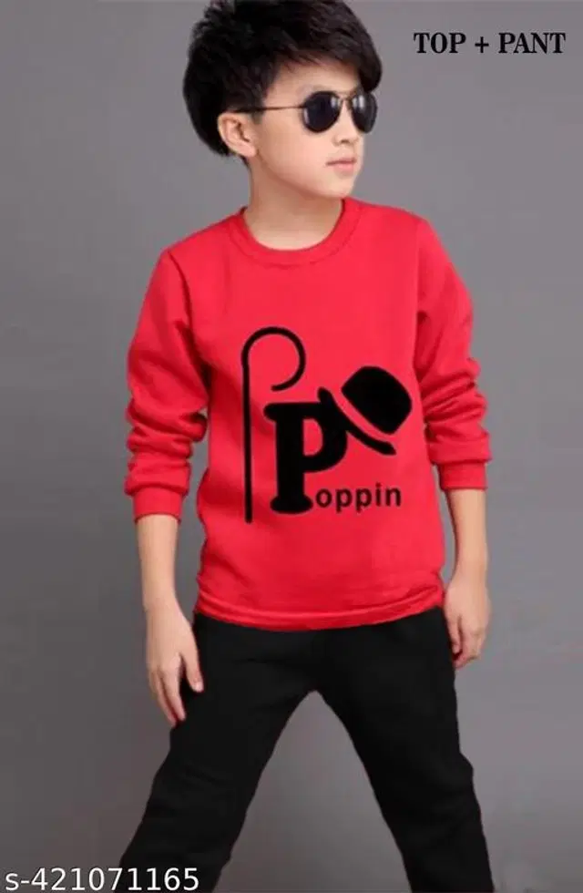 Cotton Clothing Set for Boys (Red & Black, 0-2 Months)