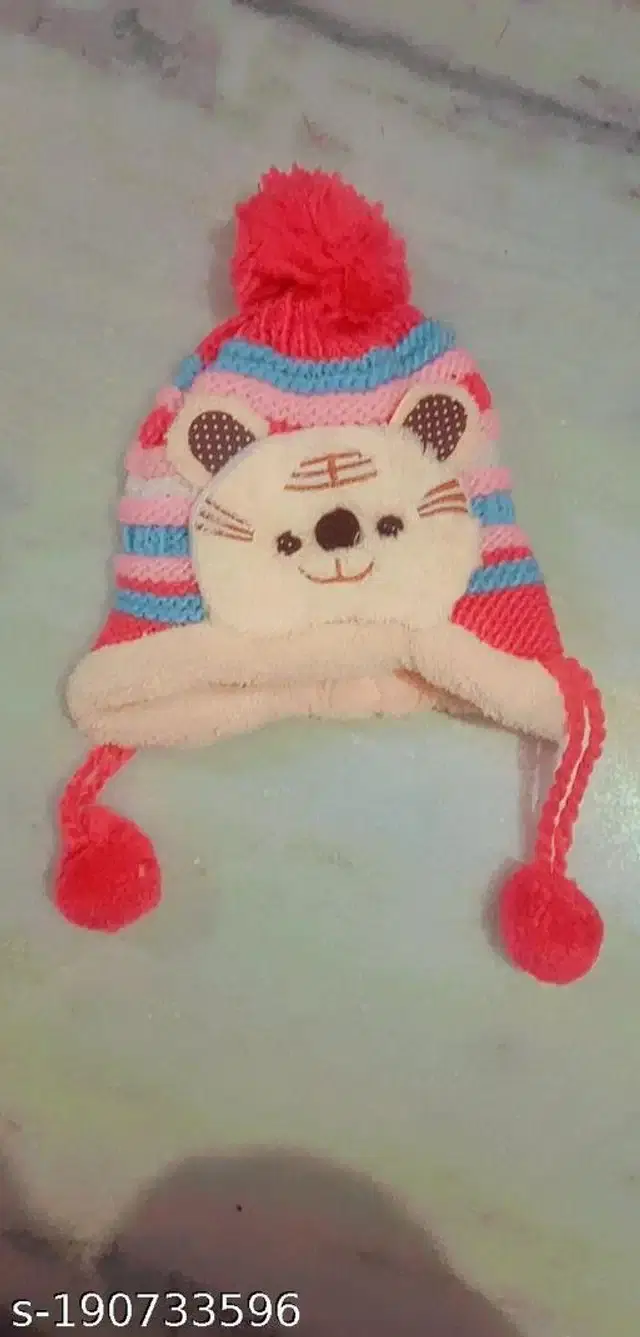 Woolen Cap for Kids (Multicolor, 6-9 Months)