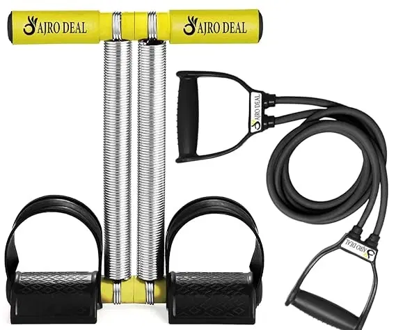Heavy Duty Dual Spring Tummy Trimmer With Resistance Bands For Full Body Workout