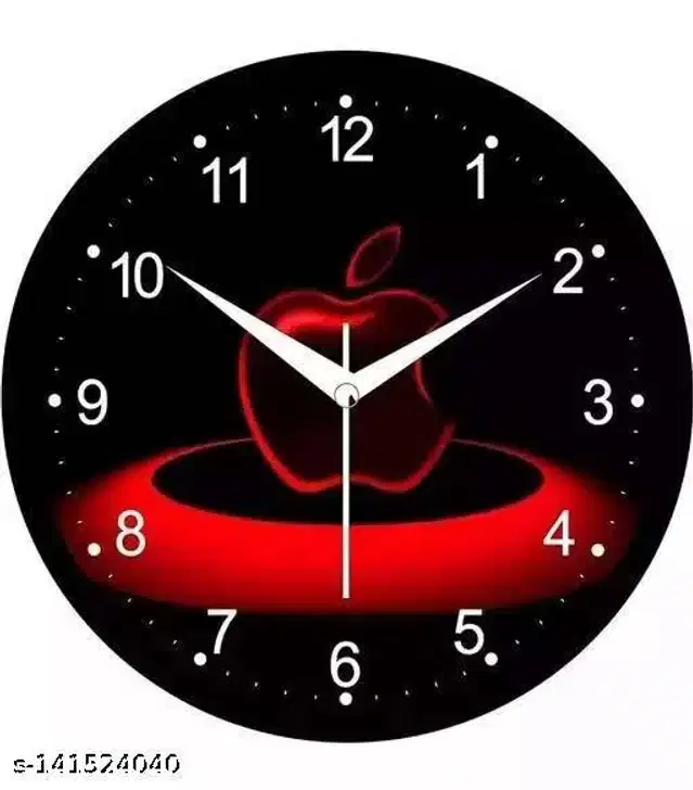 Round Analog Wall Clock, Multicolor, 25.4x25.4 cm