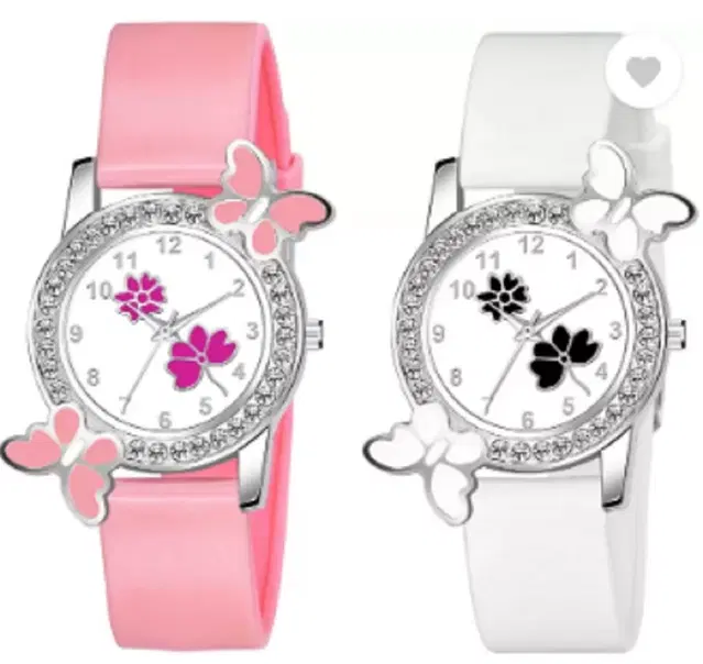 Analog Watch for Women & Girls, Pack of 2 (Multicolor)