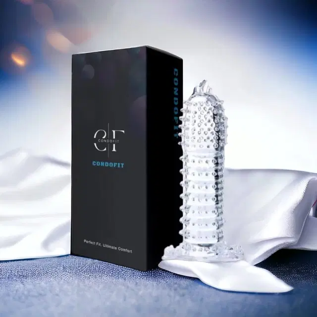Crystal Dotted Reusable Condom for Men, Transparent