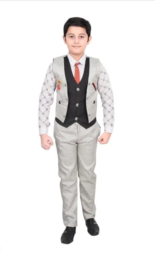 Cotton 3 Piece Suit Set for Boys (Multicolor, 12-18 Months)