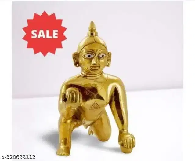 Brass Laddu Gopal Idol, Golden