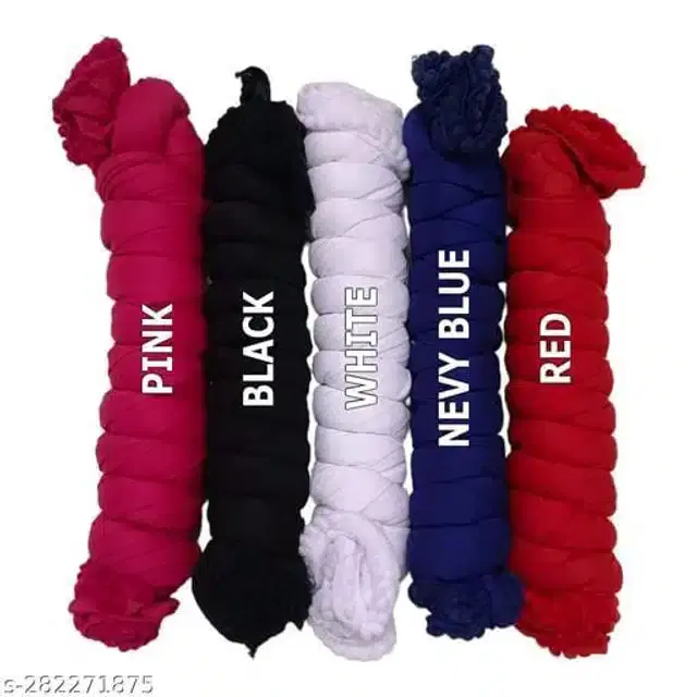 Dupatta for Women, Pack of 5 (Multicolor, 2 m)