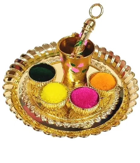 Radha Krishna Printed Bucket Pickari – For Laddu Gopal Ji Holi Celebration