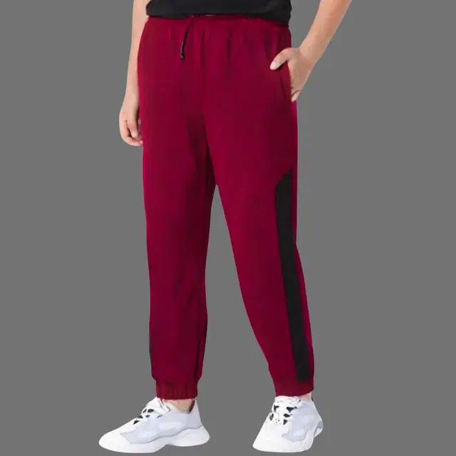 Cotton Blend Trackpants for Boys (Maroon, 2-3 Years)
