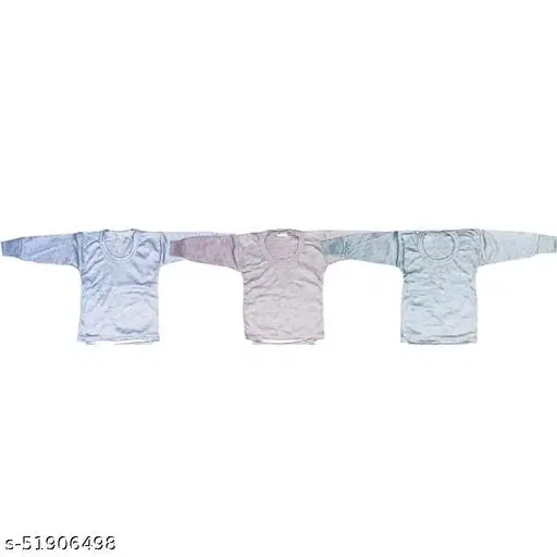 Woolen Thermal Topwear for Kids, Pack of 3 (Multicolor, 0-6 Months)